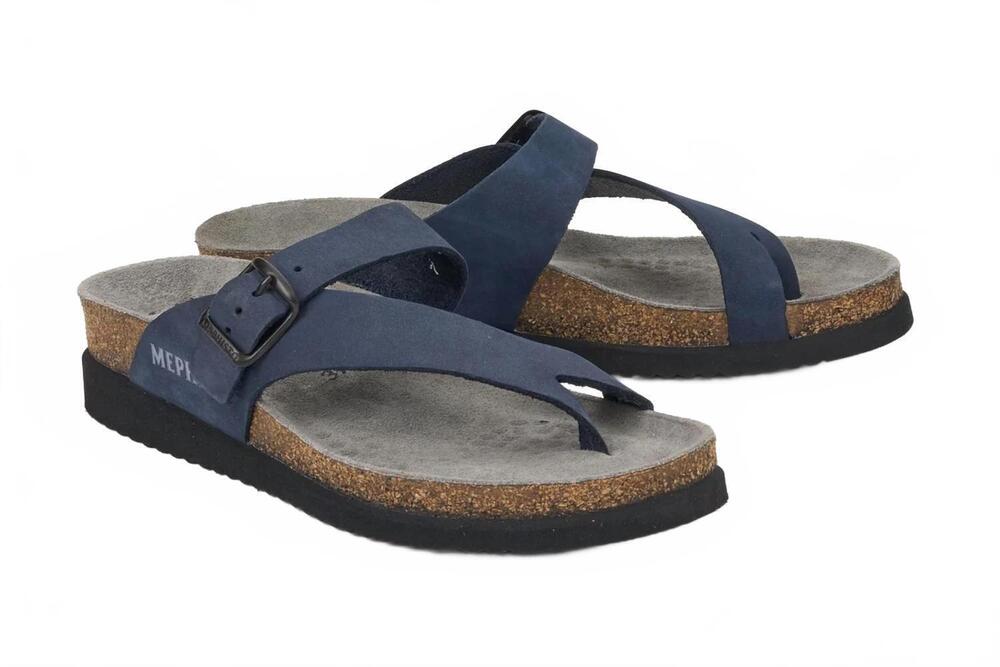 NEW MEPHISTO women's helen sandal in navy sandalbuck 6045